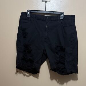 Fashion Nova Black Distressed Women Shorts
